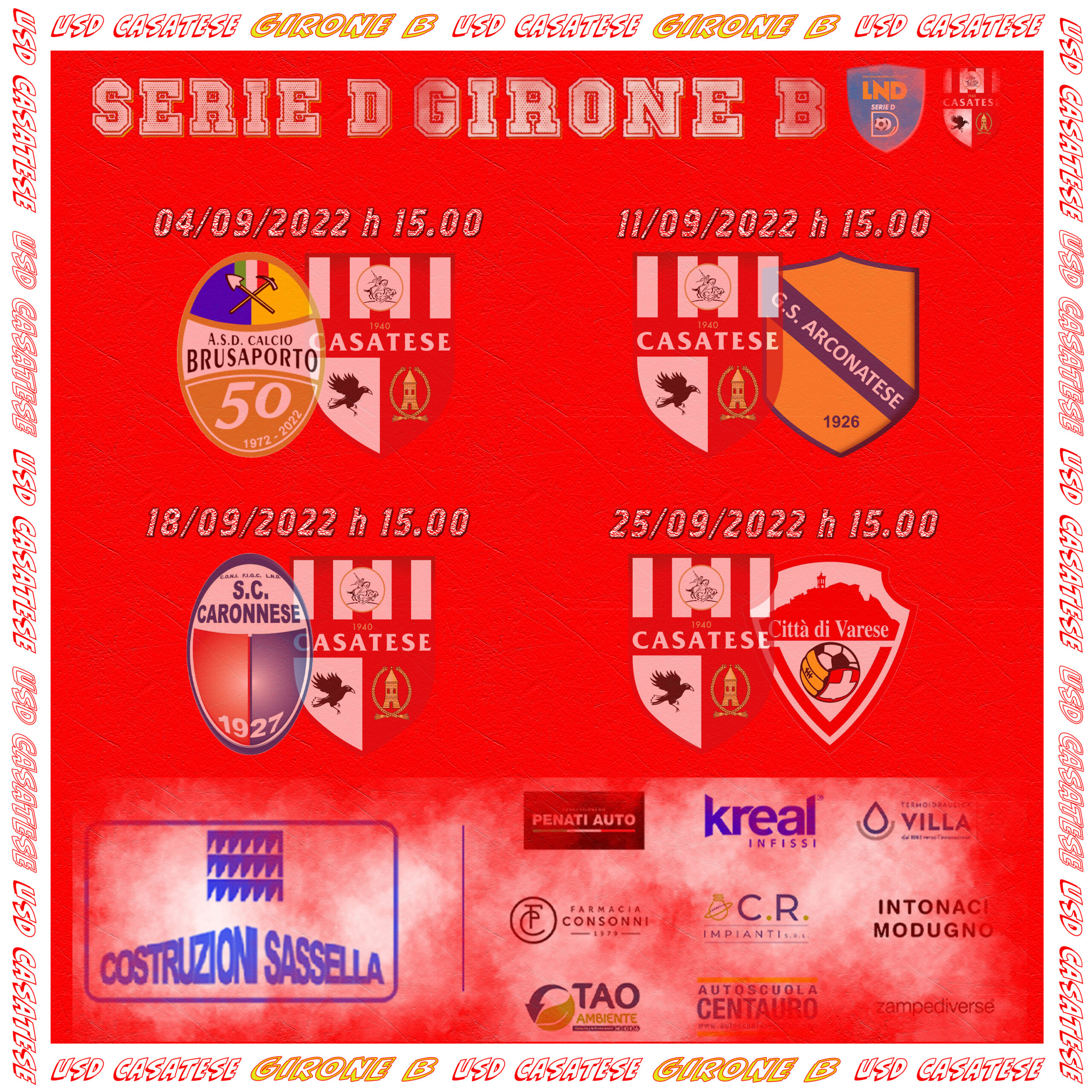Girone B Serie D Settembre